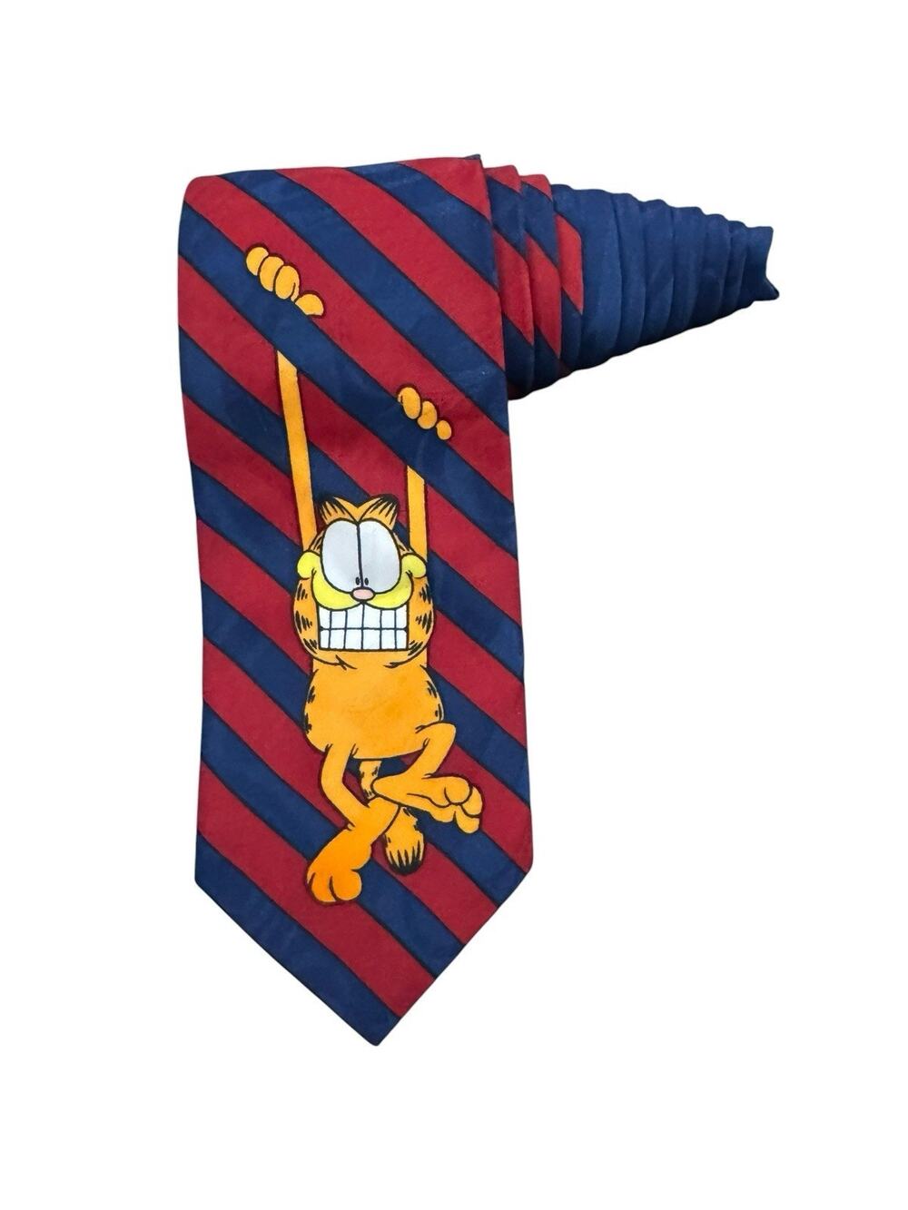 Balancine Hot Cakes Garfield Hanging In There Striped Vintage Necktie Polyester